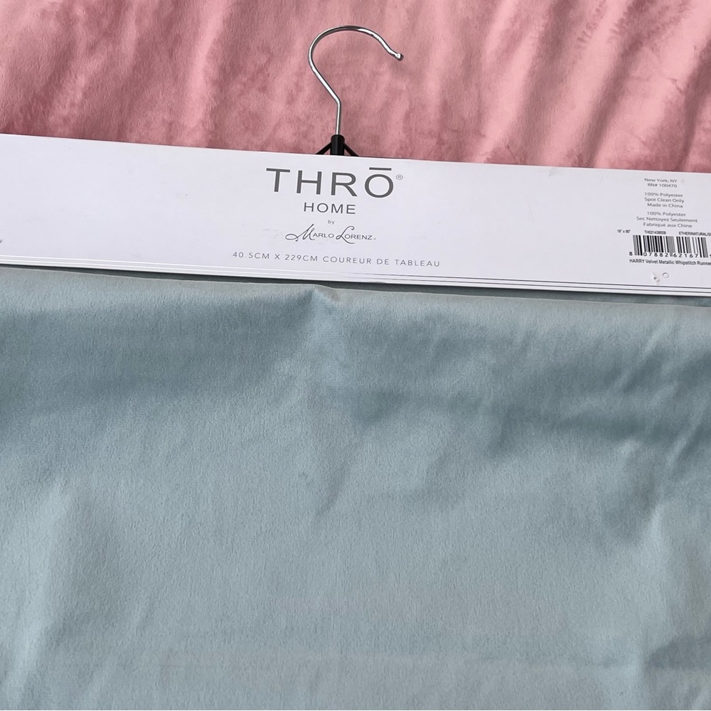 Christmas velour table runner THRO by Marlo Lorenz ( baby blue/ silver)